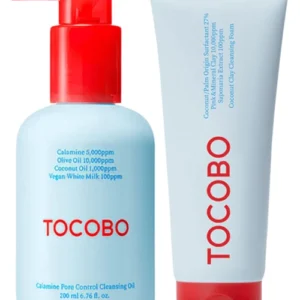 TOCOBO – Dúo de doble limpieza Aceite limpiador + Espuma limpiadora de arcilla de coco